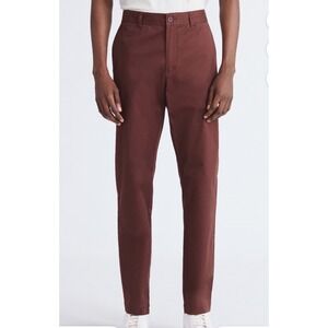 FREE ASSEMBLY Mens Chino Pants Rust Orange Size 32x30 Flat Front Casual Trousers